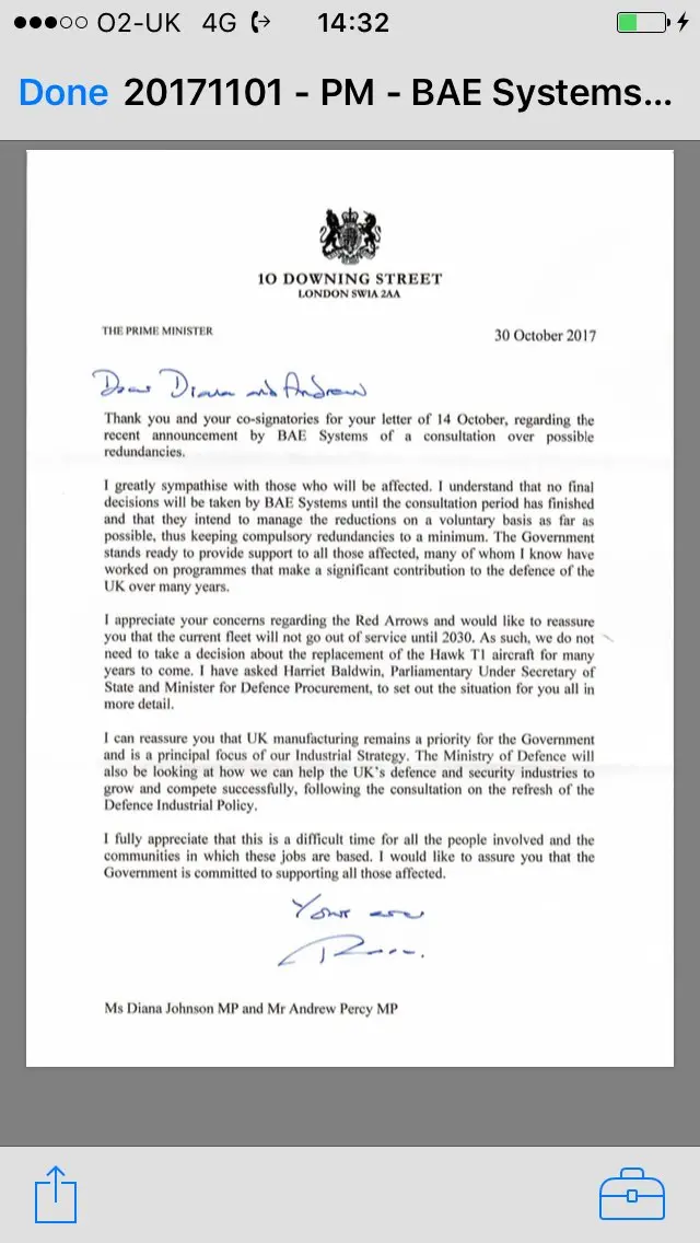 PM letter