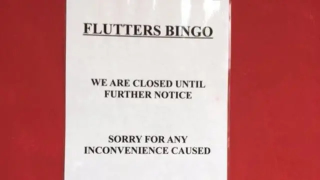 Bingo hall notice