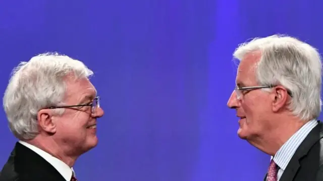 UK Brexit Secretary David Davis and Chief EU Negotiator Michel Barnier say they both want a deal