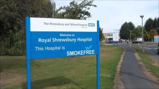 Sign at Royal Shrewsbury Hospital