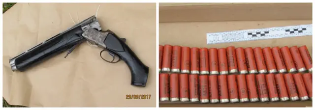 Recovered pistol and ammunition