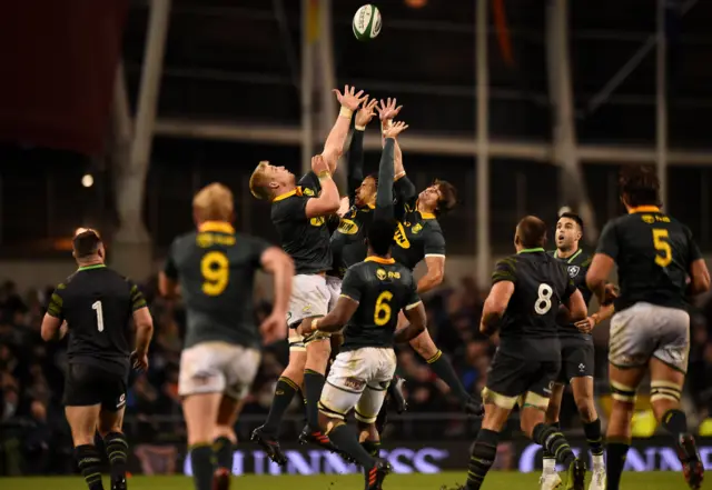 South Africa players in action