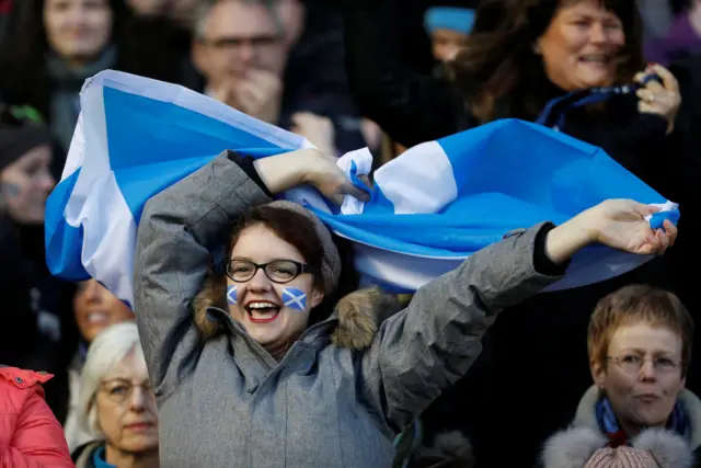 Scotland fan celebrates