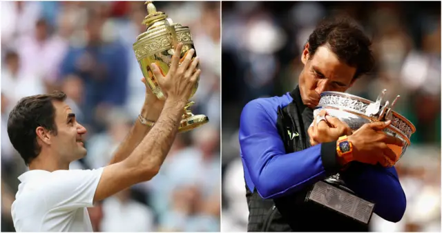 Federer and Nadal celebrate