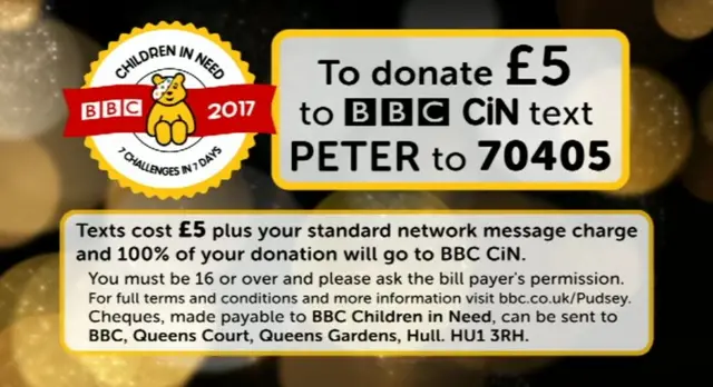 Children in need donations