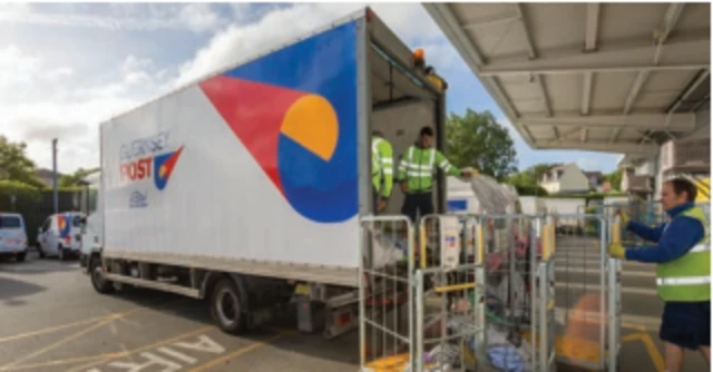 Guernsey Post van being loaded