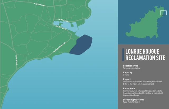 Map of the Longue Hougue reclamation site