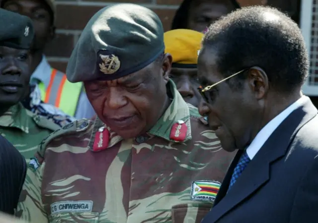 General Constantino Chiwenga and Robert Mugabe