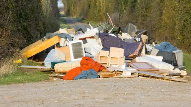 A pile of flytipped rubbish