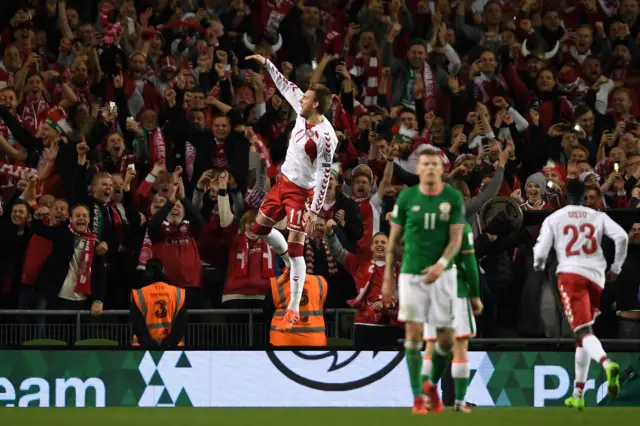 Denmark's Bendtner scores for Denmark