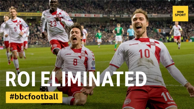 Republic of Ireland are beaten by Denmark in the World Cup Qualifier