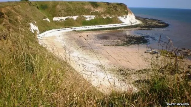 A bay and beach at Flamborough.