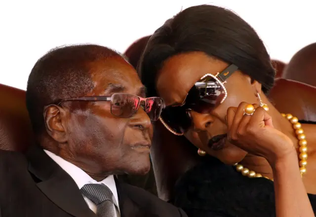 Robert Mugabe, pictured with his wife Grace, before the takeover