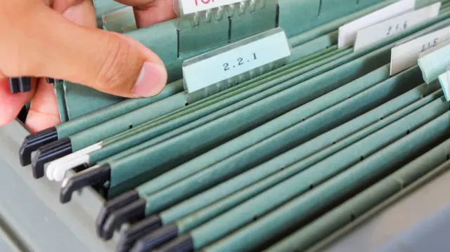 A drawer of folders