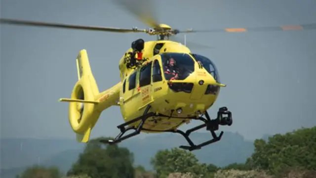 Yorkshire Air Ambulance in flight.