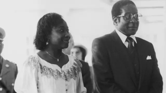 Robert Mugabe and Sally Mugabe in 1982