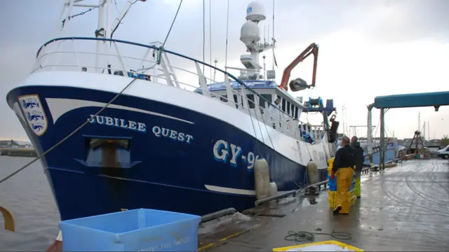 A trawler at Grimsby dock.