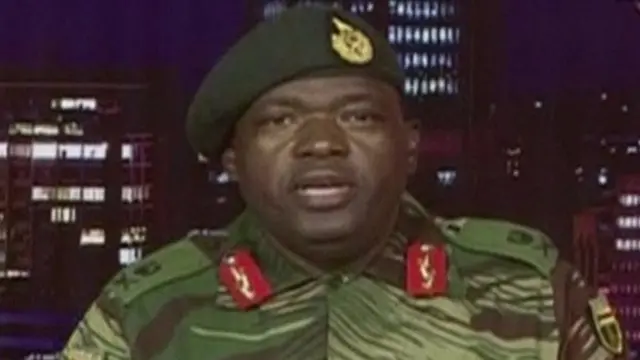 Maj Gen Sibusiso Moyo read out a statement on national TV early on Wednesday 15 November 2017, saying that it was targeting people close to Mr Mugabe who had caused "social and economic suffering". Mr Mugabe himself, they said, was "safe and sound."