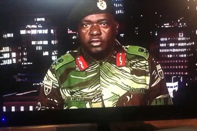 Maj Gen Sibusiso Moyo speaking on ZBC - 15 November 2017