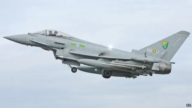 An RAF Typhoon aircraft