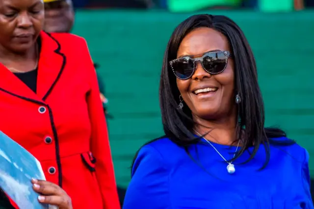 Zimbabwe first lady Grace Mugabe attends the opening of the annual agricultural fair on August 25, 2017 in the capital Harare.