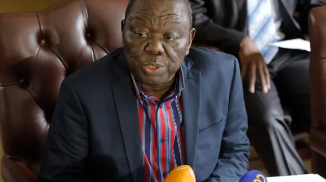 Morgan Tsvangirai at a press conference in Harare, Zimbabwe - 16 November 2017