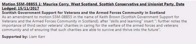 Conservative MSP Maurice Corry's amendment