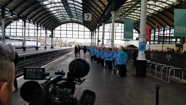 City of Culture volunteers at Hull Station.