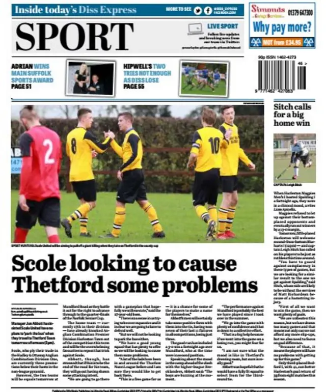 Back page of Diss Express