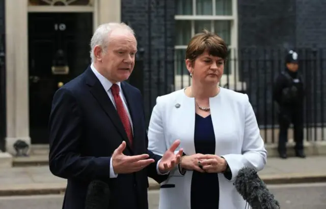 Martin McGuinness and Arlene Foster at Downing Street