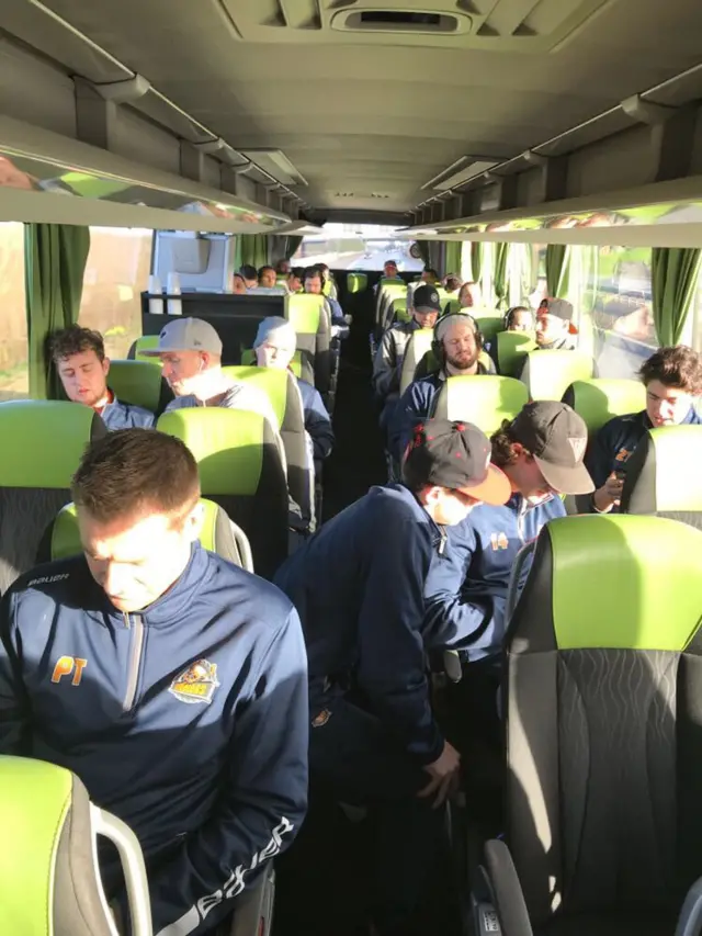 Players on team coach