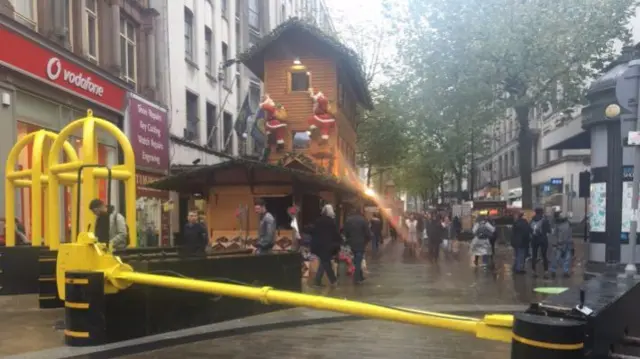 Barriers outside Christmas market