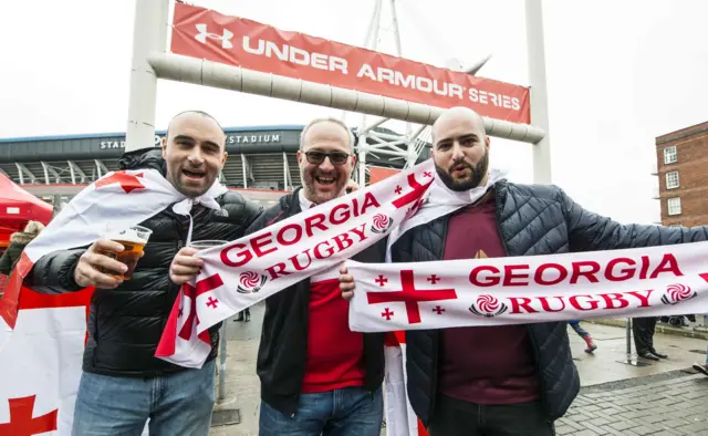 Georgia fans in Cardiff