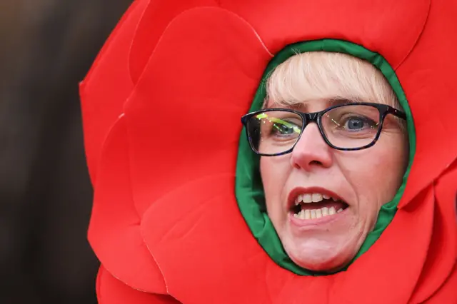 An England fan at Twickenham