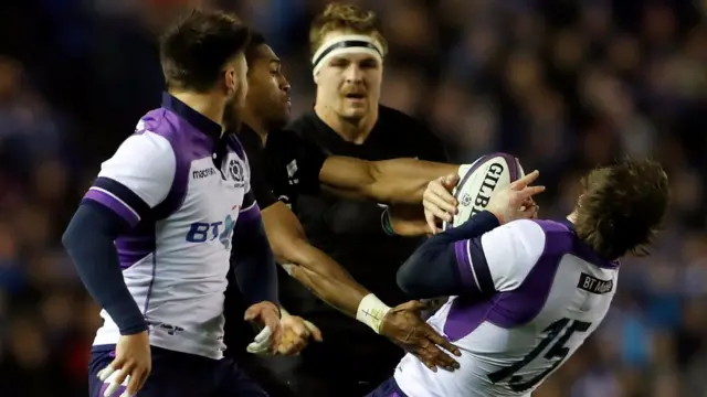 Ali Price is judged to have blocked Waisake Naholo