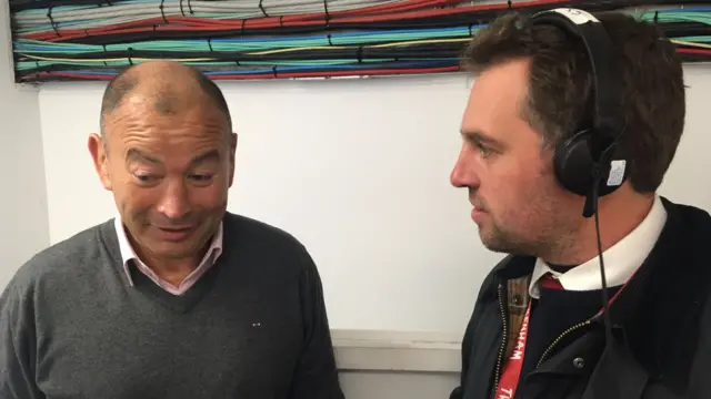 Eddie Jones talks to BBC Sport's Chris Jones