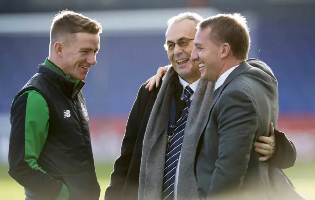 Ross County chairman Roy McGregor with Celtic boss Brendan Rodgers