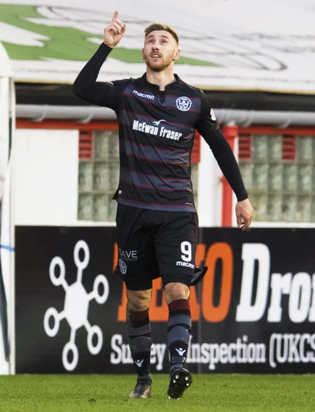 Louis Moult celebrates giving Motherwell the lead