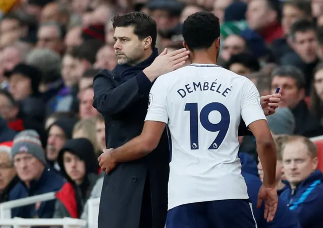 Tottenham's Moussa Dembele is substituted