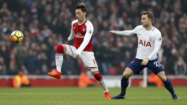 Mesut Ozil and Christian Eriksen