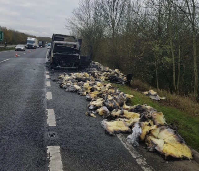 A38 lorry fire