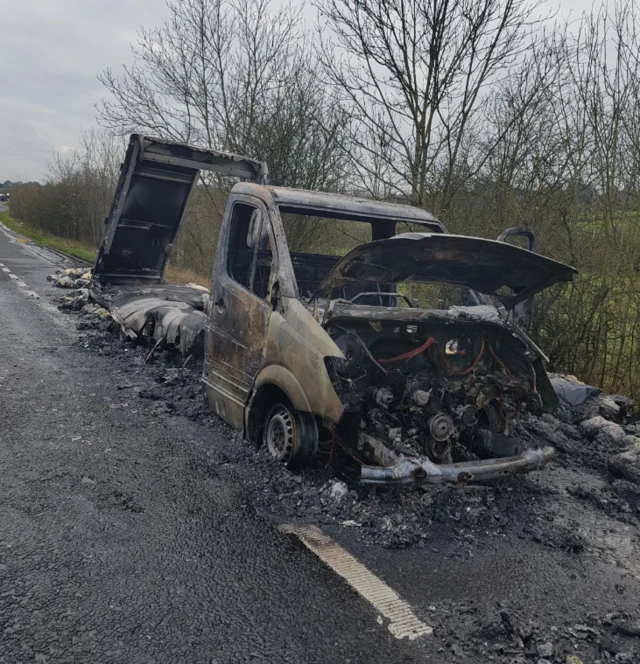 A38 lorry fire