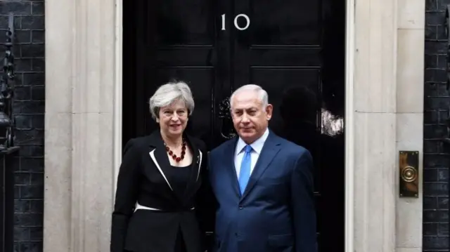 Theresa May and Benjamin Netanyahu