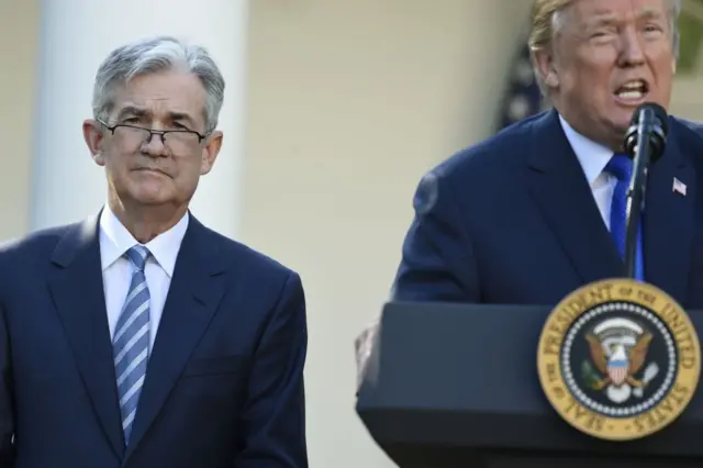 Jerome Powell and Donald Trump