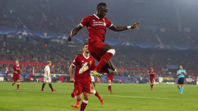 Sadio Mane of Liverpool celebrates