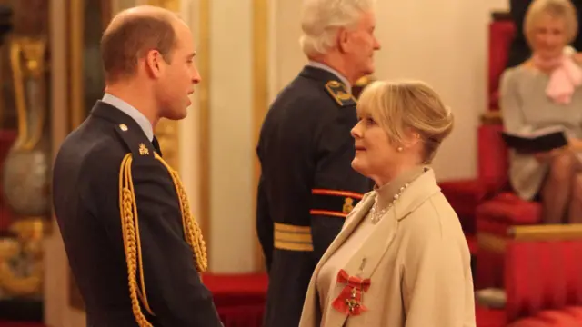 Sarah Lancashire and Duke of Cambridge