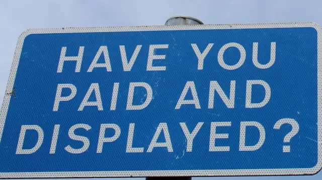 Pay and display sign