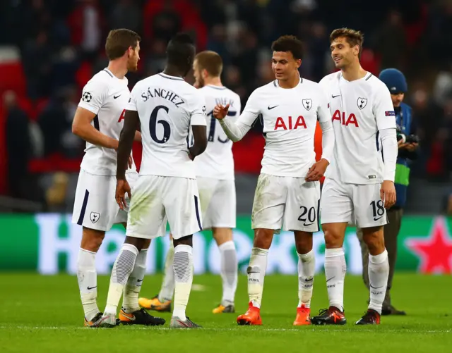 Tottenham players celebrate