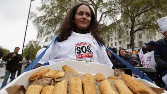 Protester over the "pasty tax"