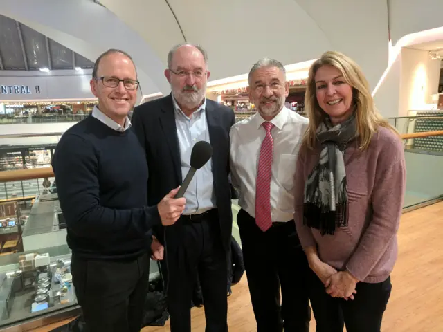 Today business presenter Dominic O'Connell talks to (L-R) Professor Paul Forrest, Birmingham City University; Steve Brittan, managing director of BSA Technologies; and Julie White, managing director of D-Drill.